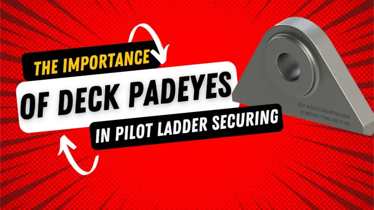 An image of a deck padeye used to secure a pilot ladder