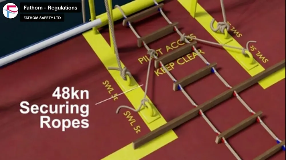 pilot ladder intermediate length securing ropes.webp