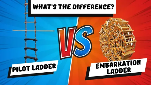 Image showing pilot ladder versus embarkation ladder