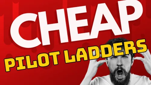 Man screaming in front of title cheap pilot ladders